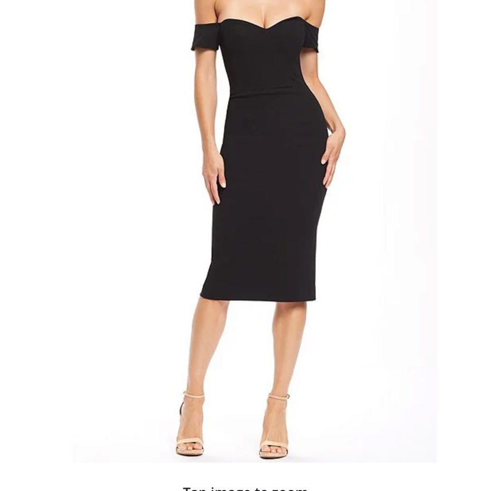 Bailey Off-the-shoulder black cocktail dress